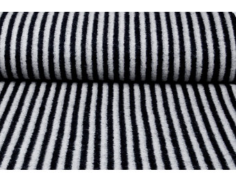 Gestrickter Wollstoff Streifen Grau