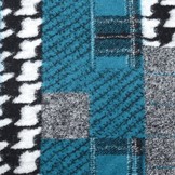 Gebreide Wollen stof Quiltlook Pied-de-poule Petrol Blauw