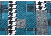 Knitted Woolen fabric Quilt look houndstooth Petrol Blue