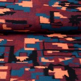 Gebreide Wollen stof Petrol Brique