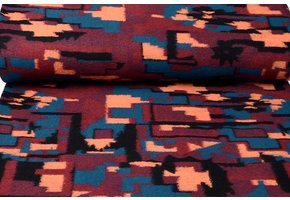 Gestrickter Wollstoff Petrol Brique