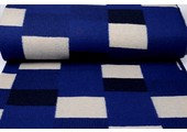 Knitted Woolen fabric Checkered Cobalt Blue