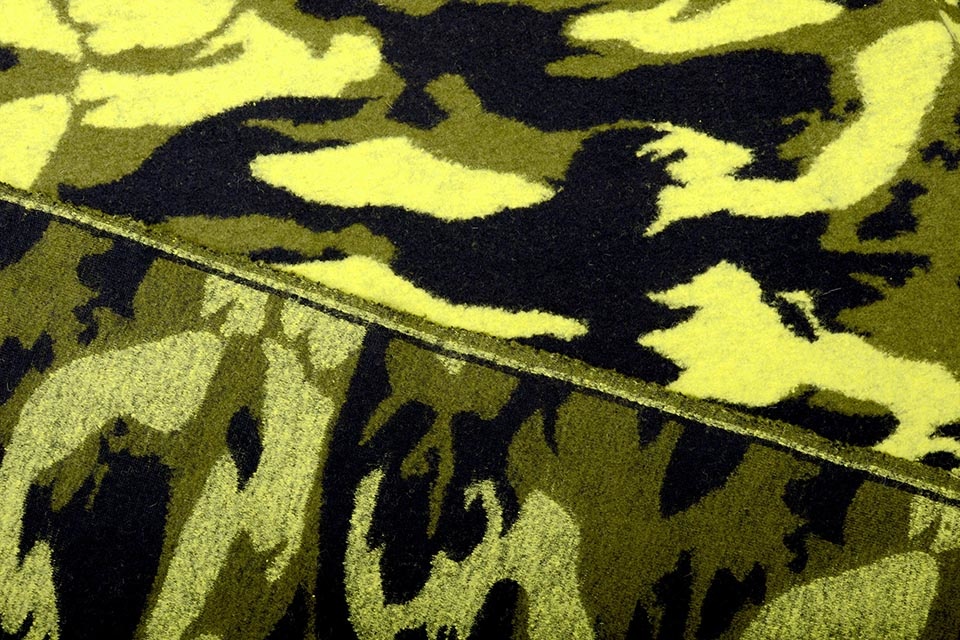 Knitted Woolen fabric Army Yellow