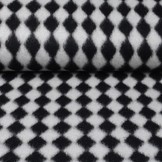 Gebreide Wollen stof Ruit Zwart Wit