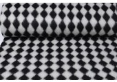 Knitted Woolen fabric Tartan Black White