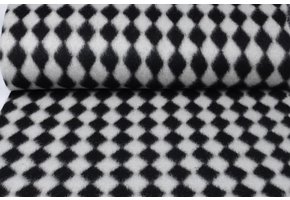 Gestrickter Wollstoff Karo Schwarz-Weiß