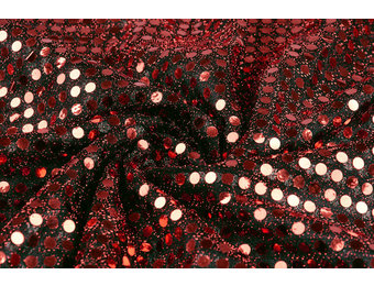 Sequins on Lurex Black-Red