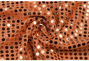 Sequins on Lurex Orange Brique