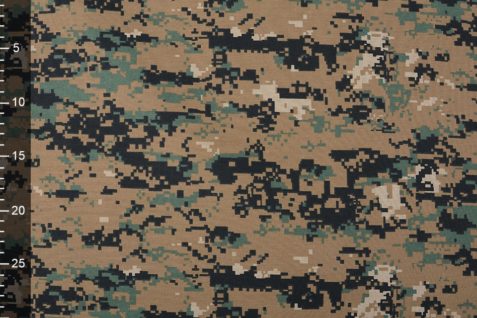 Polyester Cotton Pixels Army Green