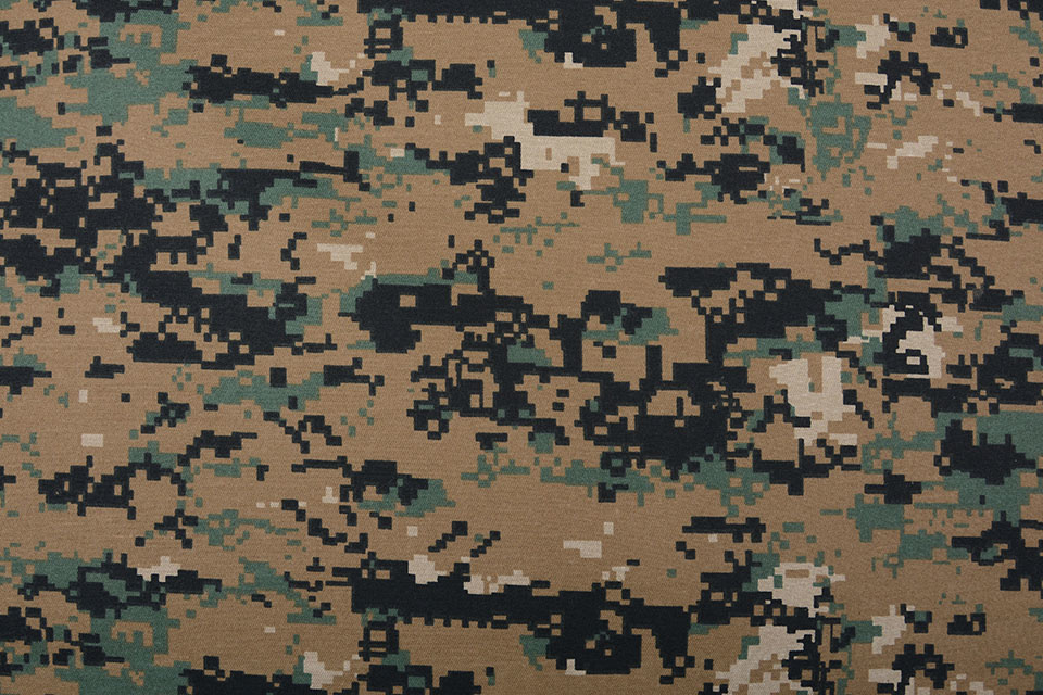 Polyester Cotton Pixels Army Green