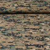 Polyester Cotton  Pixels Army Green