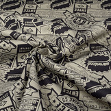 Polyester Cotton  Emblems Enyce Beige