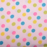 Poly Satin Pink Dots Multi