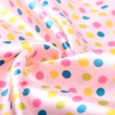 Poly Satin Pink Dots Multi