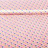 Poly Satijn Roze Stippen Multi