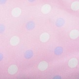 Poly Satin Pink Dots Lila Creme