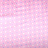 Poly Satin Pink Dots Lila Creme