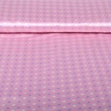 Polyester-Satin Rosa Punkte Violett Creme
