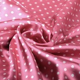 Poly Satin Dots Pink White