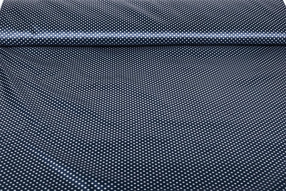 Poly Satin Dots Navy White