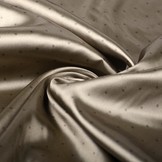 Poly Satijn Stippen Taupe