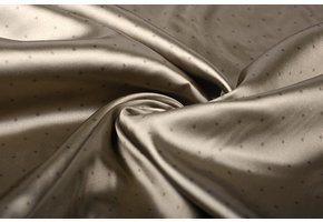 Polyester-Satin Punkte Taupe