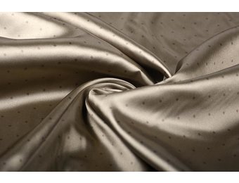 Polyester-Satin Punkte Taupe