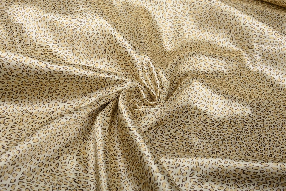 Polyester-Satin Pantherdruck Gold