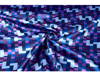 Polyester-Satin Ifomu Blau Lila