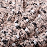 Fancy Bouclé Streifen Schwarz Puderrosa