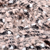 Fancy Bouclé Streep Zwart Poeder Roze