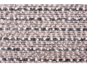 Fancy Bouclé Streifen Schwarz Puderrosa