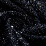 Bouclé feine Pailletten Streifen Marineblau