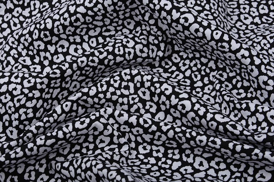 100% Cotton Panther print Black