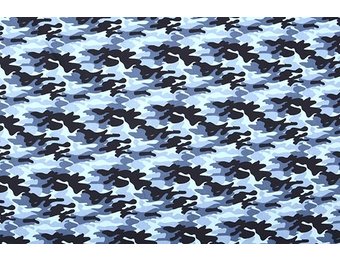 Popeline Camouflage Navy