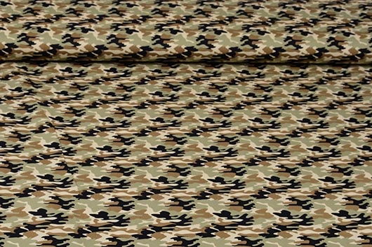 Poplin Camouflage Army Groen