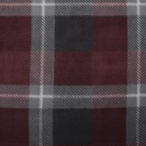 Jogging Curly Teddy Fabric Checkered  Red Grey