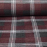 Jogging Curly Teddy Fabric Checkered  Red Grey