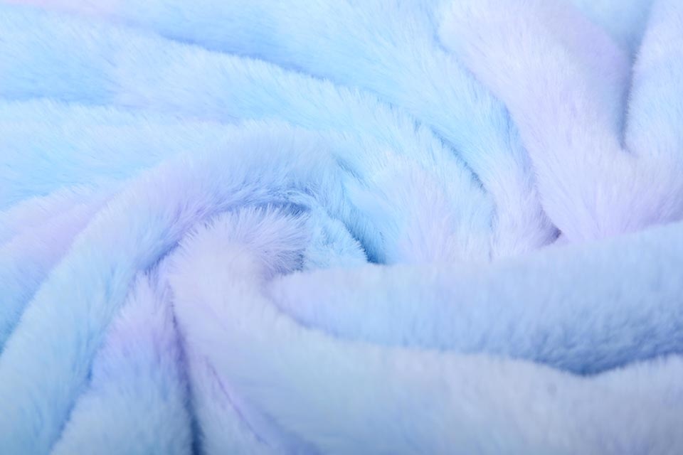 Kurz Zottelplüsch Multicolor Blau Lila