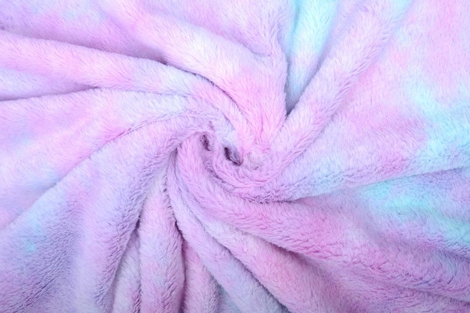 Kurz Zottelplüsch Multicolor Lila Minzgrün
