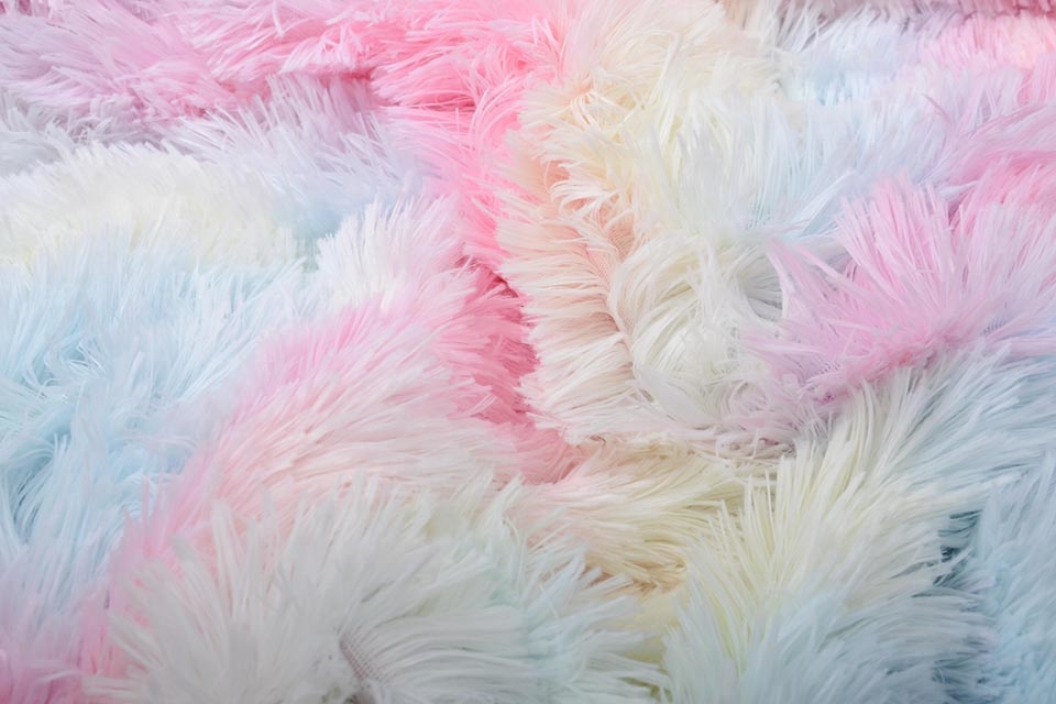 Long Hairy Fur Multi Color Pastel - YES Fabrics