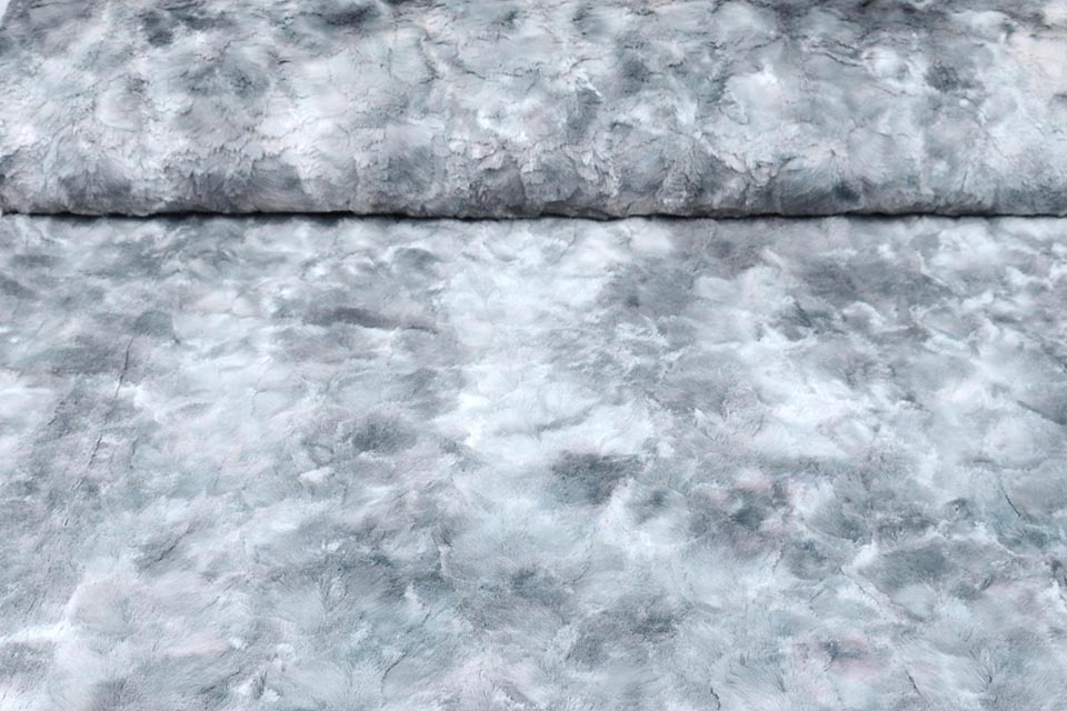 Tie-Dye Pelz Grau Blau