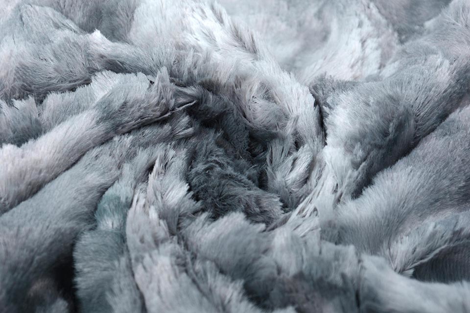 Tie-Dye Pelz Grau Blau