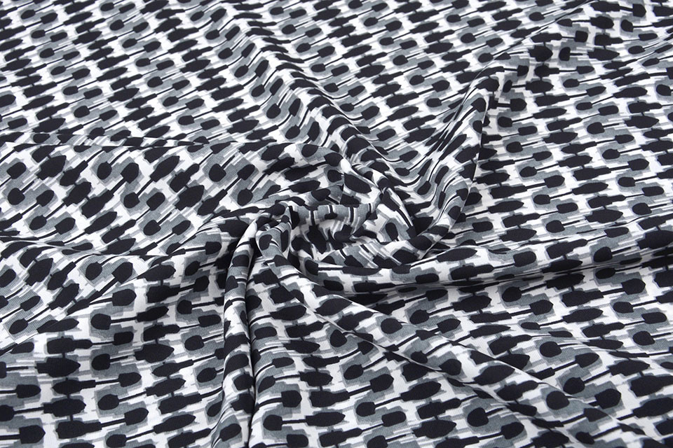 Crepe Printed Black/White - YES Fabrics