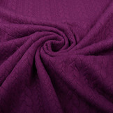 Strickstoff Zopfmuster Jersey Aubergine