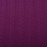 Strickstoff Zopfmuster Jersey Aubergine