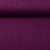 Strickstoff Zopfmuster Jersey Aubergine