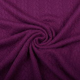Gebreide Kabel Stof Tricot Aubergine