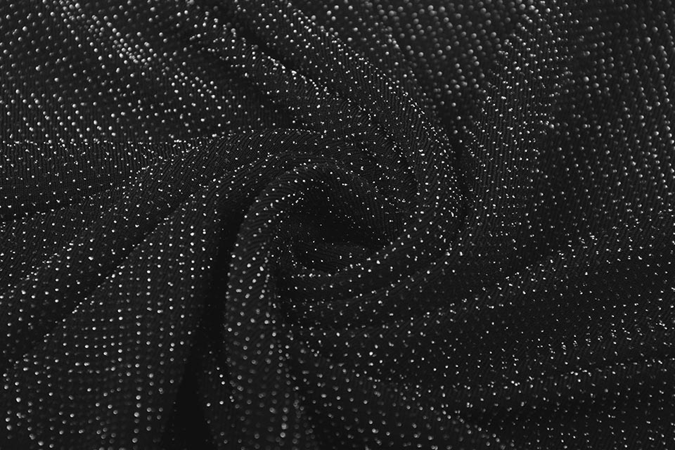 Jersey Lurex Schwarz Funkeln