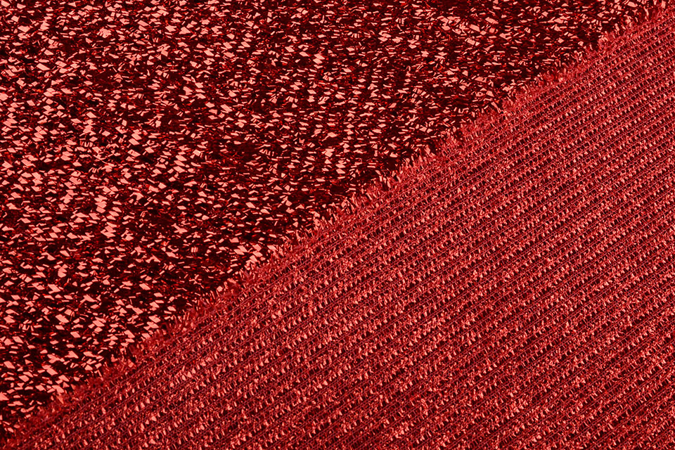 Knitted Glitter Metallic Red - YES Fabrics